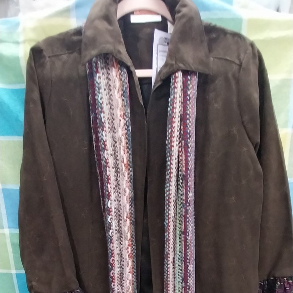2758 Size XXL Tantrums Upcycled Light Weight Zip Front Jacket - Picture 12 of 13
